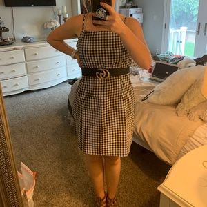 Black and white checkered dress